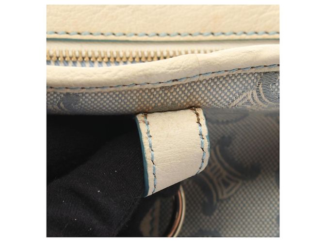 Céline Bolsa Celine Paris Macadam Branco Azul - vista 14