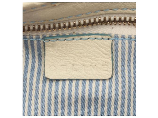 Céline Bolsa Celine Paris Macadam Branco Azul - vista 4