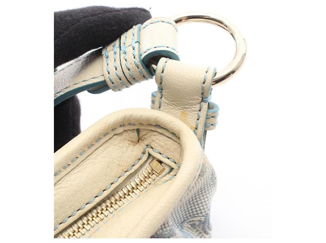 Céline Bolsa Celine Paris Macadam Branco Azul - vista 5