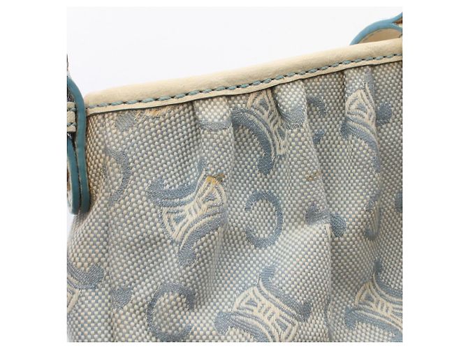 Céline Bolsa Celine Paris Macadam Branco Azul - vista 6