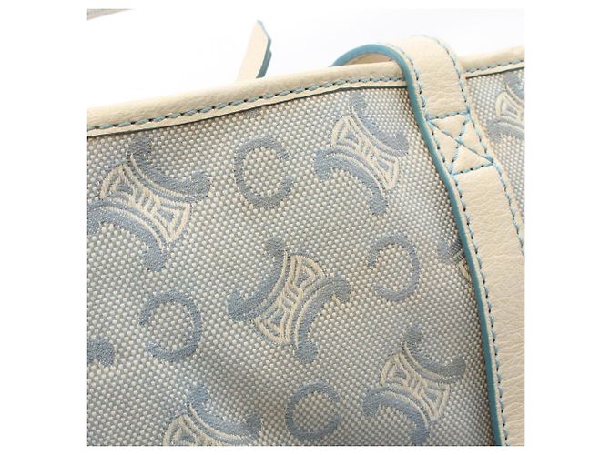 Céline Bolsa Celine Paris Macadam Branco Azul - vista 8