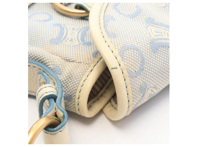 Céline Bolsa de Ombro Celine Macadam Branco Azul - vista 9