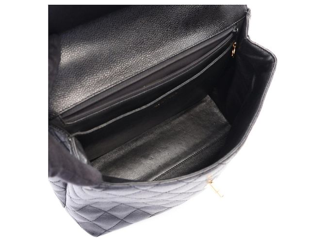 Borsa Chanel Matelassé in pelle di vitello granulata nera Nero - vista 3