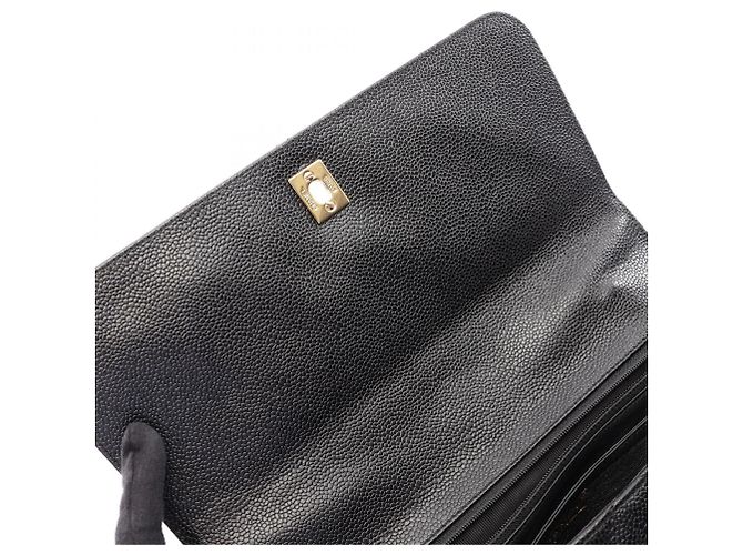 Borsa Chanel Matelassé in pelle di vitello granulata nera Nero - vista 7