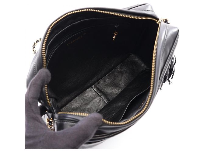 Borsa Chanel Matelassé con nappa Nero - vista 3