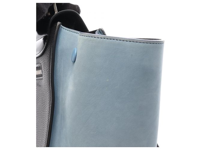 Céline Borsa a mano Celine Trapeze Small Nero Blu - vista 10