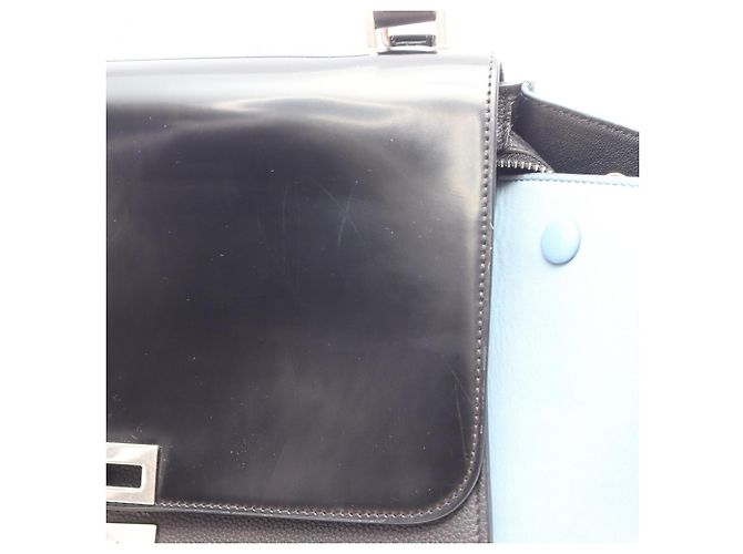 Céline Borsa a mano Celine Trapeze Small Nero Blu - vista 13