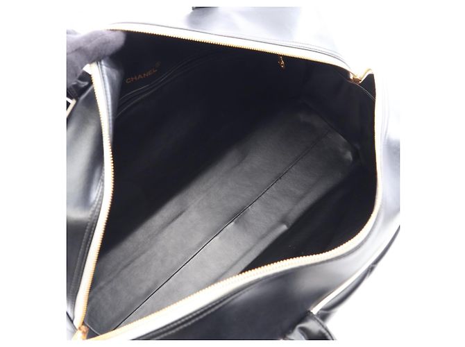 Borsa Bowling Chanel Matelassé Logo Nero Bianco - vista 3