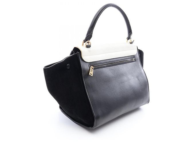 Céline Borsa 2-Way Celine Trapeze Medium Nero Bianco - vista 2
