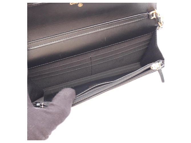 Borsa a tracolla Chanel Matelassé in pelle d'agnello nera Nero - vista 3