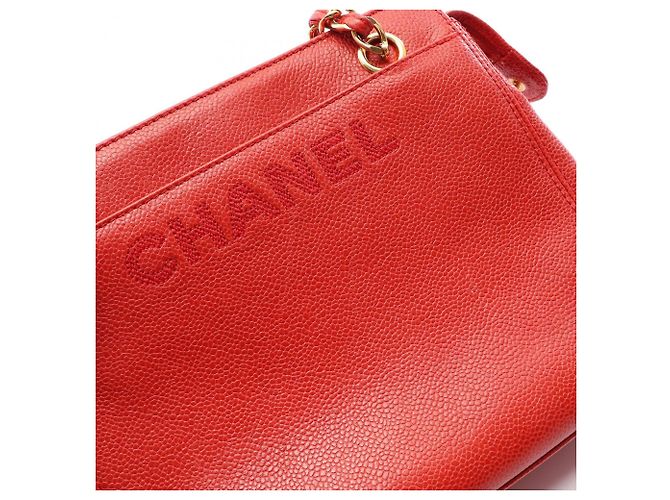 Borsa a tracolla Chanel in vitello grana rossa Rosso - vista 10