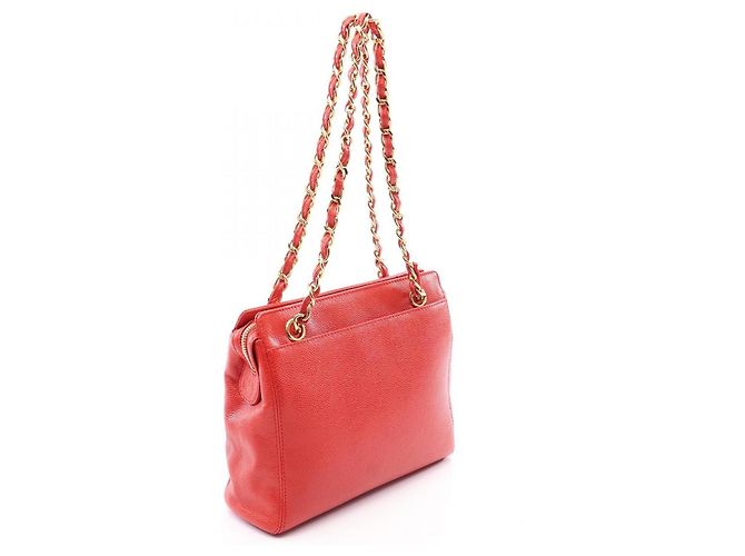 Borsa a tracolla Chanel in vitello grana rossa Rosso - vista 2