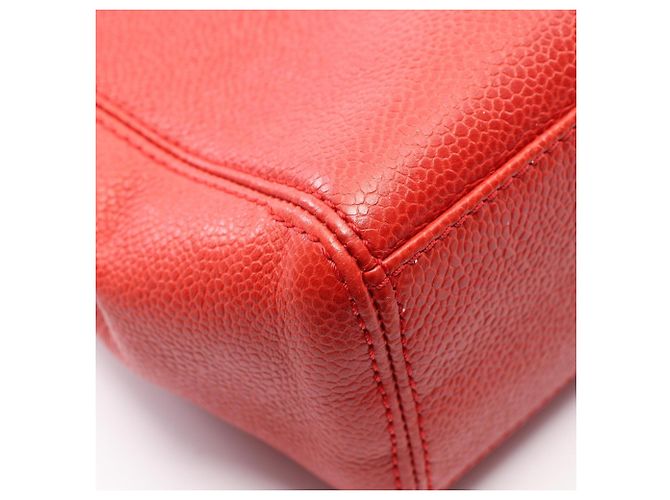 Borsa a tracolla Chanel in vitello grana rossa Rosso - vista 7