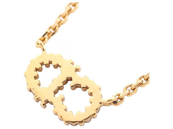 Collana Christian Dior Logo CD Bianco D'oro - vista 2