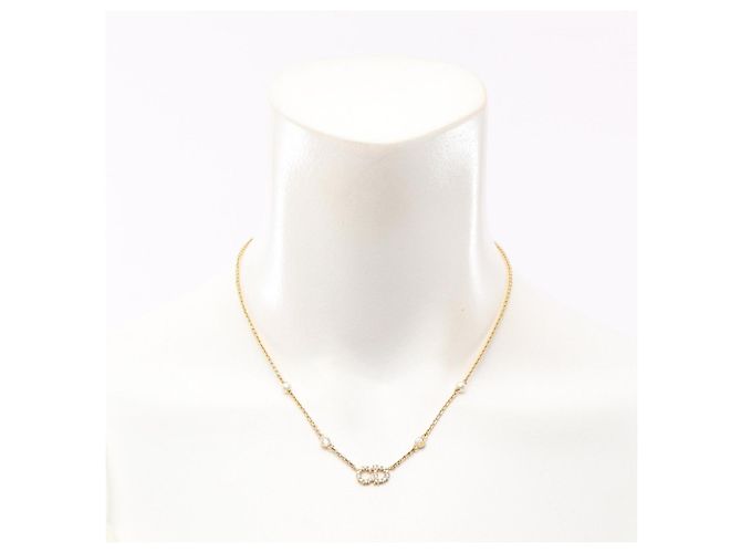 Collana Christian Dior Logo CD Bianco D'oro - vista 5
