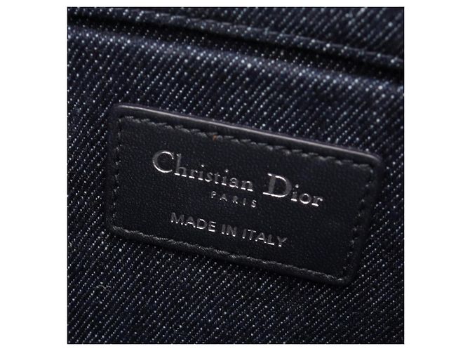 Christian Dior Dior Lady D-Joy Medium Borsa a mano 3-Way in denim blu navy - vista 4