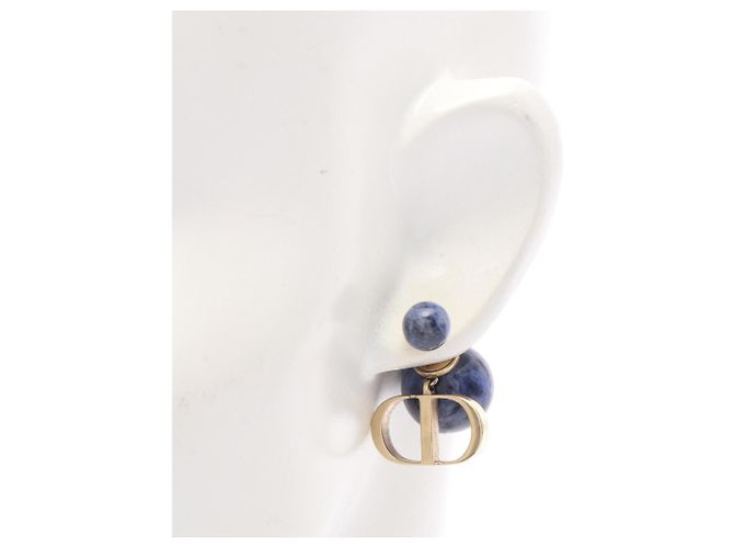Orecchini Christian Dior Dior Tribal Drop D'oro Blu navy - vista 4