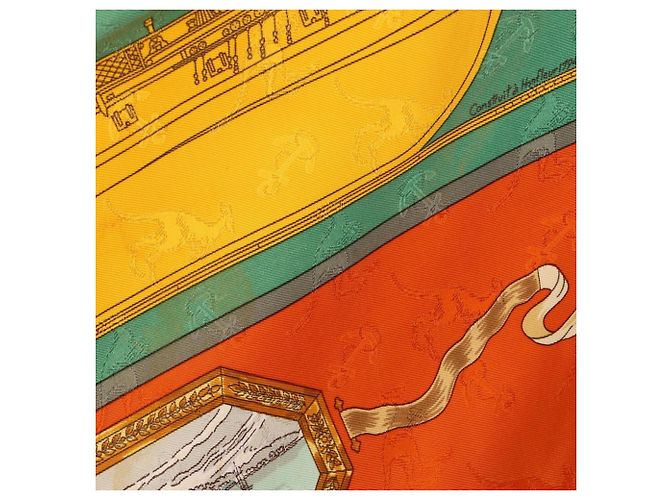 Silk In Hermès Hermes Carre 90 LE GEOGRAPHE Schal Mehrfarben Orange - Ansicht 5