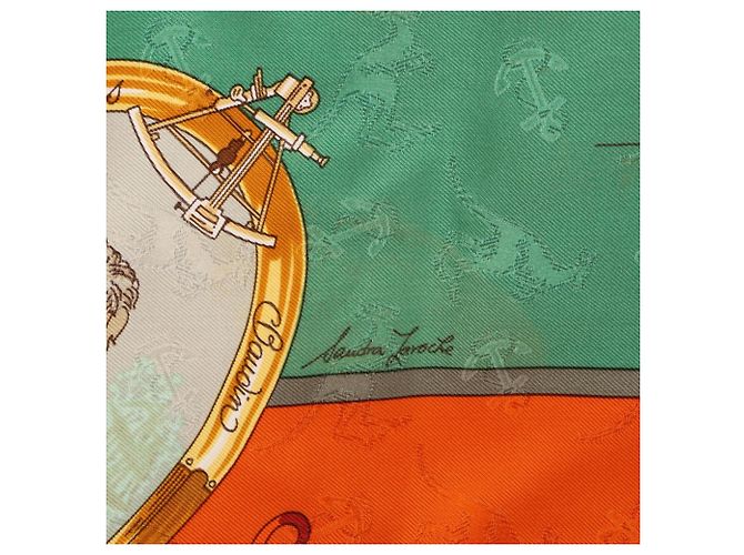 Silk In Hermès Hermes Carre 90 LE GEOGRAPHE Schal Mehrfarben Orange - Ansicht 7