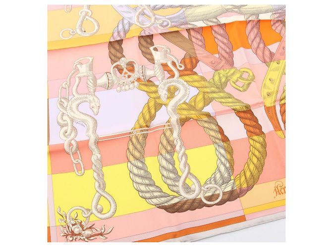 Hermès Foulard Hermes Carre 90 Della Cavalleria Rosa Multicolore - vista 6