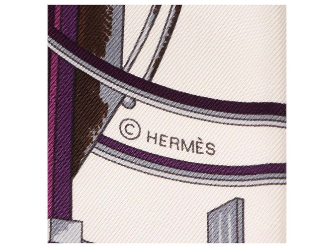 Hermès Hermes Carre 90 Les Voitures a Transformation Schal Pink Weiß Mehrfarben - Ansicht 2