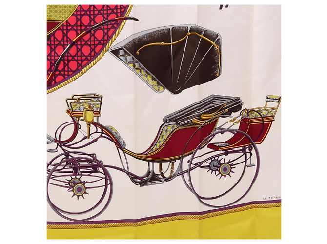 Hermès Hermes Carre 90 Les Voitures a Transformation Schal Pink Weiß Mehrfarben - Ansicht 5