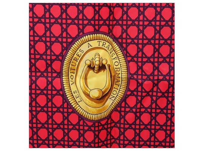 Hermès Hermes Carre 90 Les Voitures a Transformation Schal Pink Weiß Mehrfarben - Ansicht 6