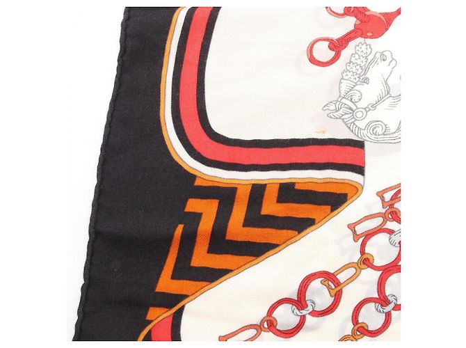 Hermès Hermes Carre Geant 140 Bouquets Sellier Foulard Nero Multicolore Crudo - vista 10