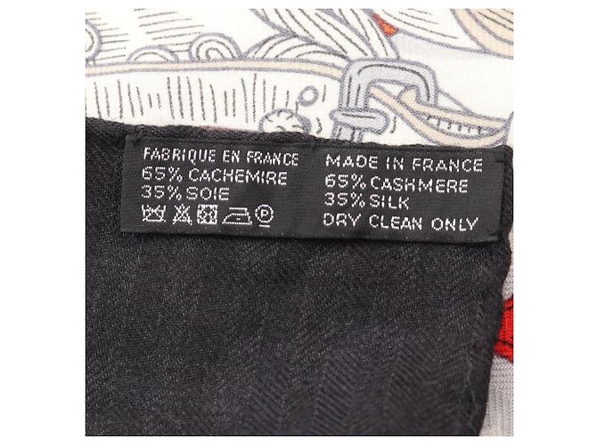 Hermès Hermes Carre Geant 140 Bouquets Sellier Foulard Nero Multicolore Crudo - vista 4