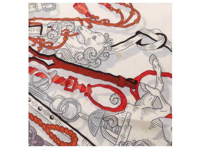 Hermès Hermes Carre Geant 140 Bouquets Sellier Foulard Nero Multicolore Crudo - vista 9