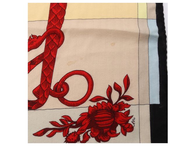 Hermès Hermes Carre Geant 140 Della Cavalleria Foulard Nero Multicolore Crudo - vista 10