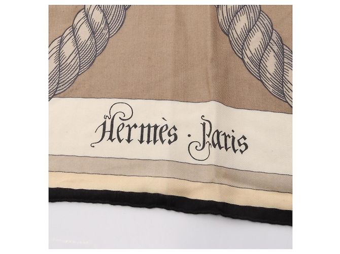 Hermès Hermes Carre Geant 140 Della Cavalleria Foulard Nero Multicolore Crudo - vista 11