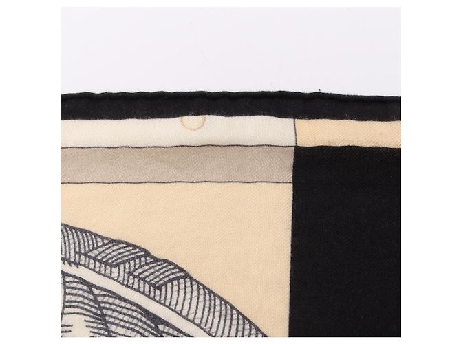 Hermès Hermes Carre Geant 140 Della Cavalleria Foulard Nero Multicolore Crudo - vista 7