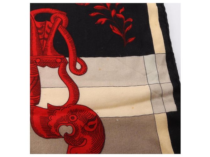 Hermès Hermes Carre Geant 140 Della Cavalleria Foulard Nero Multicolore Crudo - vista 8