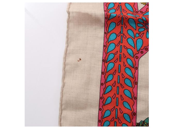 Hermès Hermes Carre Geant 140 Foulard La Danse du Cheval Marwari Marrone Multicolore Beige - vista 11