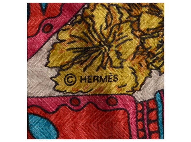 Hermès Hermes Carre Geant 140 Foulard La Danse du Cheval Marwari Marrone Multicolore Beige - vista 3