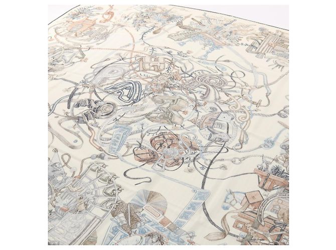 Hermès Foulard Hermes Carre Geant 140 Bianco Blu Multicolore - vista 2