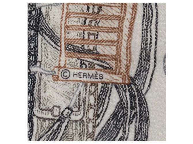 Hermès Foulard Hermes Carre Geant 140 Bianco Blu Multicolore - vista 3