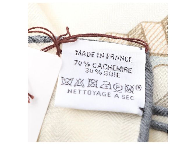 Hermès Foulard Hermes Carre Geant 140 Bianco Blu Multicolore - vista 4