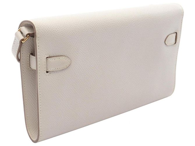 Hermès Borsa a tracolla Hermes Kelly Long To Go Craie Bianco - vista 2