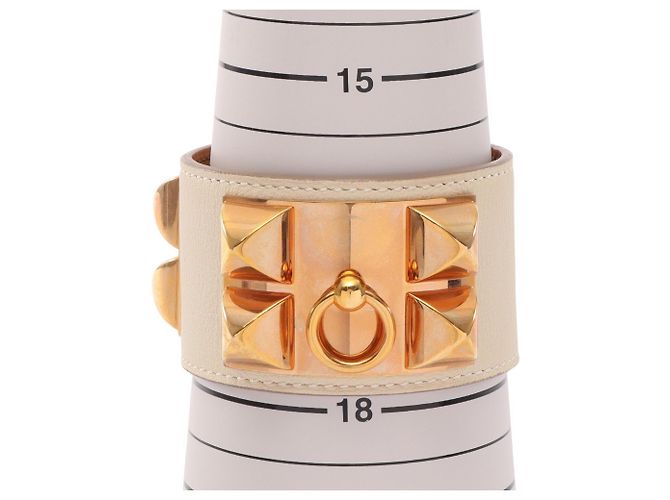 Hermès Hermes Collier de Chien Cle Bangle D'oro Crudo - vista 6