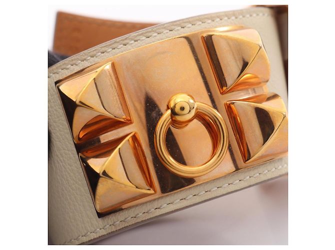 Hermès Hermes Collier de Chien Cle Bangle D'oro Crudo - vista 9
