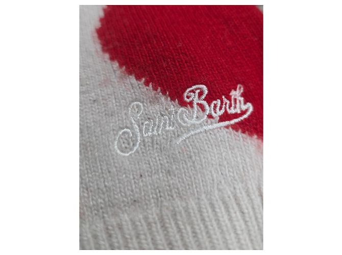 Autre Marque MC2 Saint Barth Pullover mit roten Herzen Weiß - Ansicht 3