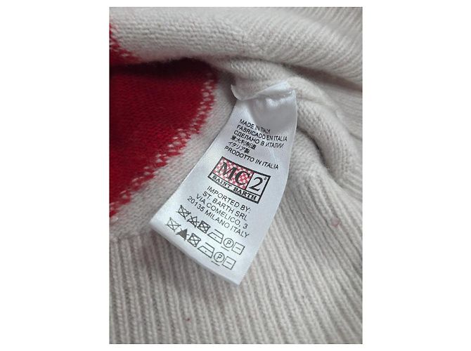 Autre Marque MC2 Saint Barth Pullover mit roten Herzen Weiß - Ansicht 4