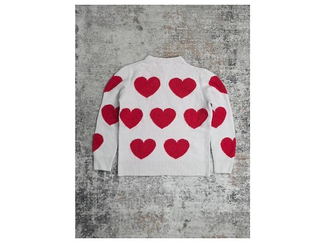 Autre Marque MC2 Saint Barth Pullover mit roten Herzen Weiß - Ansicht 7
