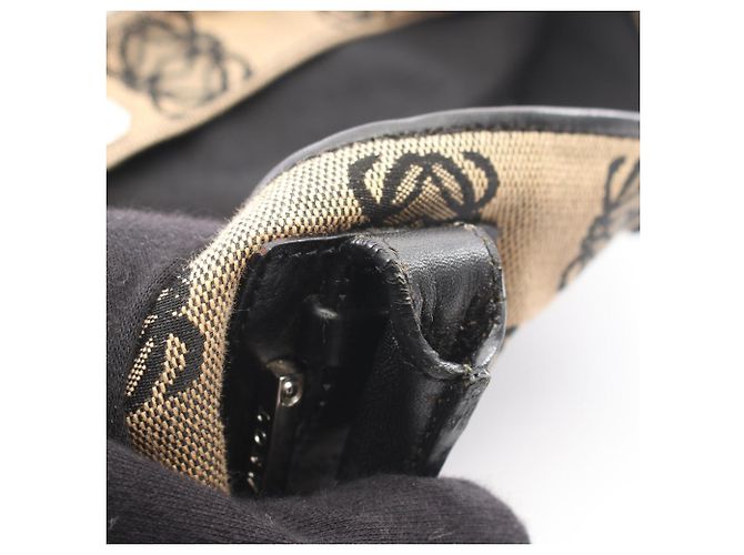 Borsa Tote Loewe Anagram Nero Beige - vista 11