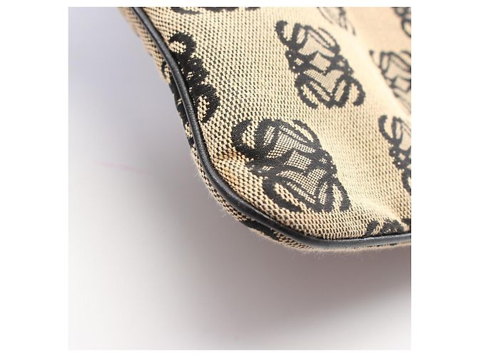 Borsa Tote Loewe Anagram Nero Beige - vista 5