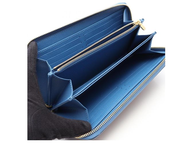 Louis Vuitton Zippy Wallet Brown Blue Monogram - view 3