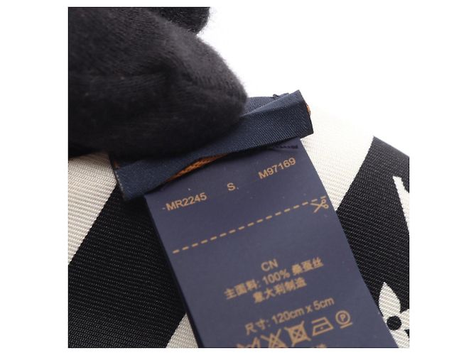 Pañuelo Louis Vuitton Bandeau BB Monogram Silhouette Noir Negro Blanco - vista 6