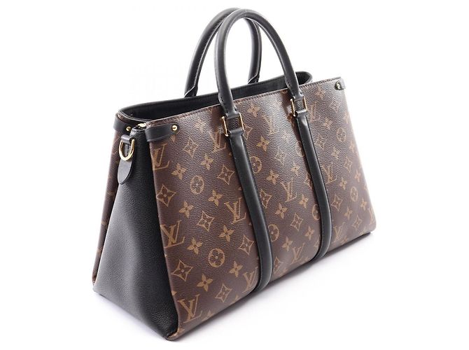 Borsa 2-Way Louis Vuitton Soufflot NV MM Monogram Noir Marrone Nero - vista 2